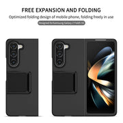 For Samsung Galaxy Z Fold5 Three-dimensional Folding Holder PC Phone Case(Black)