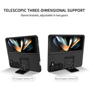For Samsung Galaxy Z Fold5 Three-dimensional Folding Holder PC Phone Case(Black)