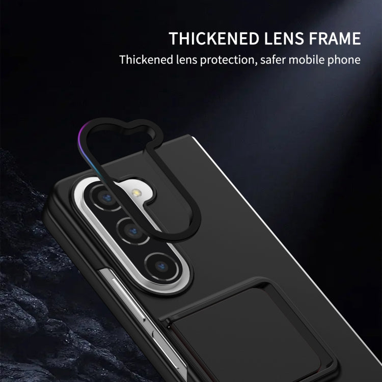 For Samsung Galaxy Z Fold5 Three-dimensional Folding Holder PC Phone Case(Black)