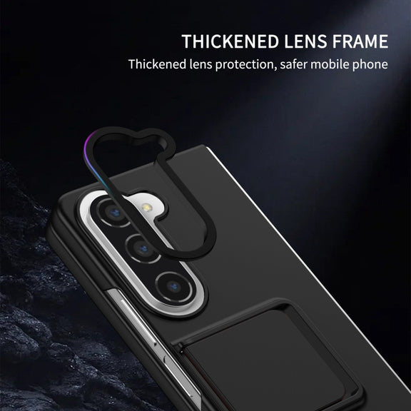For Samsung Galaxy Z Fold5 Three-dimensional Folding Holder PC Phone Case(Black)