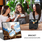 For Samsung Galaxy Z Fold5 Three-dimensional Folding Holder PC Phone Case(Black)