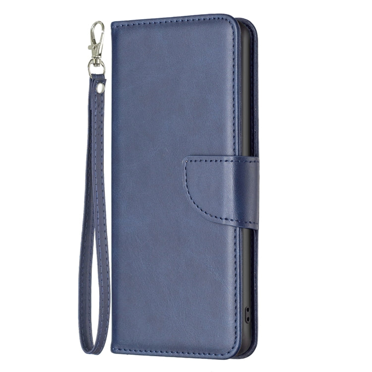 For iPhone 15 Pro Max Lambskin Texture Pure Color Flip Leather Phone Case(Blue)