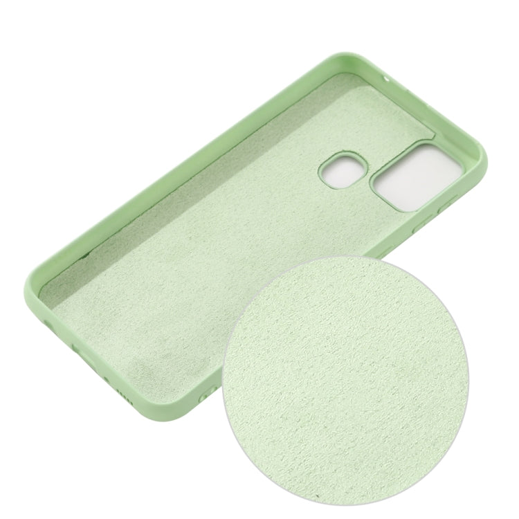 For Samsung Galaxy A21s Pure Color Liquid Silicone Shockproof Full Coverage Case(Green)