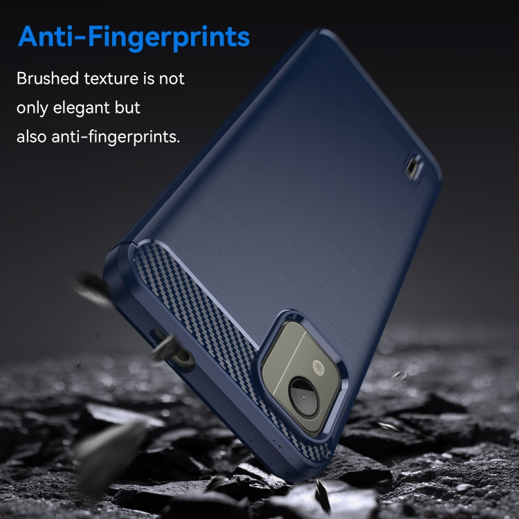 For Nokia C110 Brushed Texture Carbon Fiber TPU Phone Case(Blue)