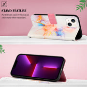 For iPhone 15 PT003 Marble Pattern Flip Leather Phone Case(Galaxy Marble White)