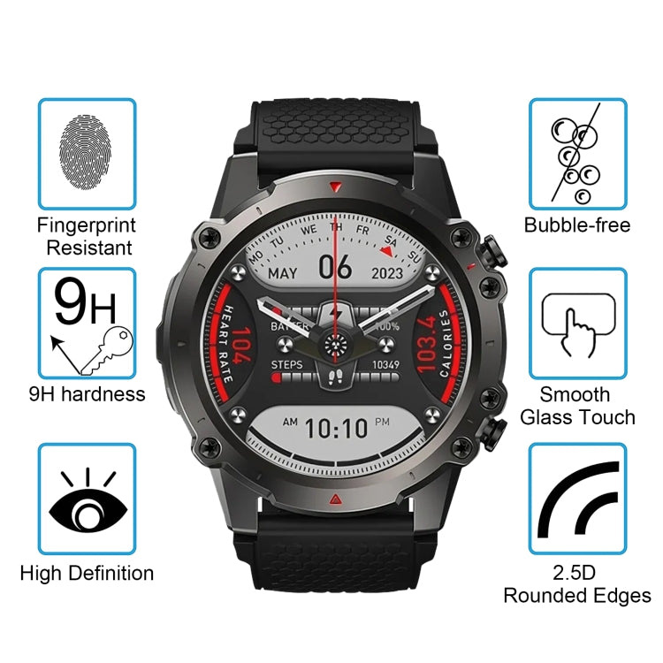 For Zeblaze Vibe 7 Lite 10pcs 0.26mm 2.5D 9H Tempered Glass Film Watch Screen Protector