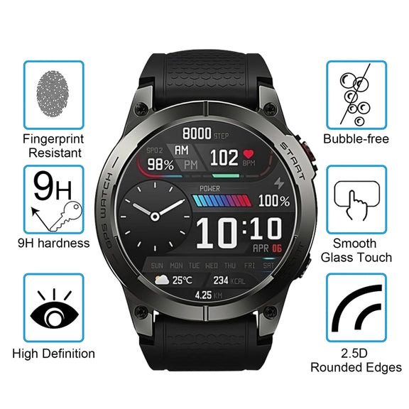 For Zeblaze Stratos 3 50pcs 0.26mm 2.5D 9H Tempered Glass Film Watch Screen Protector