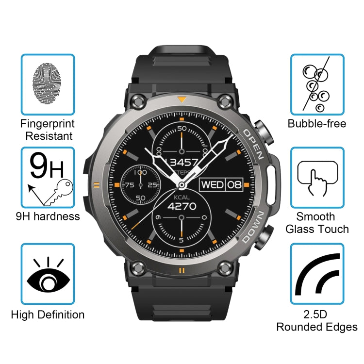 For Zeblaze Vibe 7 50pcs 0.26mm 2.5D 9H Tempered Glass Film Watch Screen Protector