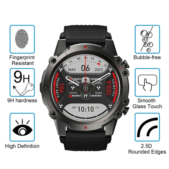 For Zeblaze Vibe 7 Lite 50pcs 0.26mm 2.5D 9H Tempered Glass Film Watch Screen Protector
