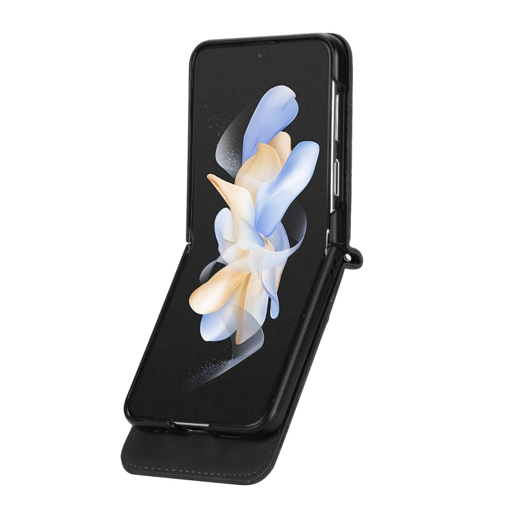 For Samsung Galaxy Z Flip5 Dierfeng Dream Line TPU + PU Leather Phone Case(Black)