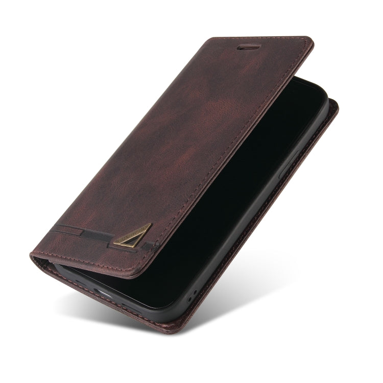 For Xiaomi Redmi Note 12 India/Poco X5 GQUTROBE Skin Feel Anti-theft Brush Horizontal Flip Leather Case with Holder(Brown)