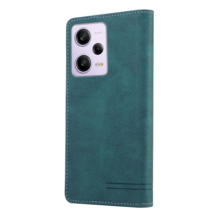 For Xiaomi Redmi Note 12 Pro India/Poco X5 Pro GQUTROBE Skin Feel Anti-theft Brush Horizontal Flip Leather Case with Holder(Blue)
