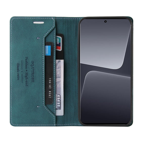 For Xiaomi 13 Pro GQUTROBE Skin Feel Anti-theft Brush Horizontal Flip Leather Case with Holder(Blue)