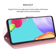 For Samsung Galaxy S23+ 5G Rose Embossed Flip PU Leather Phone Case(Rose Gold)