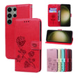 For Samsung Galaxy S23 Ultra 5G Rose Embossed Flip PU Leather Phone Case(Red) - free shipping - PMC TechLife - Order now!