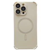 For iPhone 12 Pro Max Four Corner Shockproof Skin Feel MagSafe Magnetic Phone Case(White)