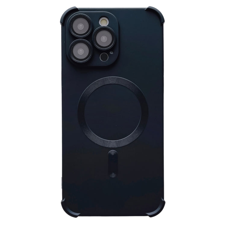 For iPhone 14 Pro Max Four Corner Shockproof Skin Feel MagSafe Magnetic Phone Case(Black)