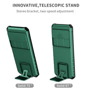 For Google Pixel 8 Pro Stereoscopic Holder Sliding Camshield Phone Case(Green)