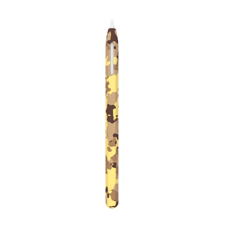 For Apple Pencil 2 LOVE MEI Camouflage Silicone Protective Pen Case(Yellow)