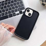 For iPhone 14 Plus Shockproof Frame Frosted TPU Phone Case(Black)