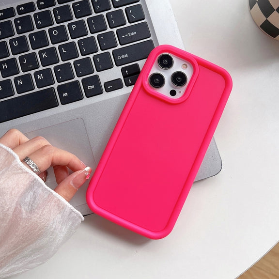 For iPhone 14 Pro Shockproof Frame Frosted TPU Phone Case(Rose Red)