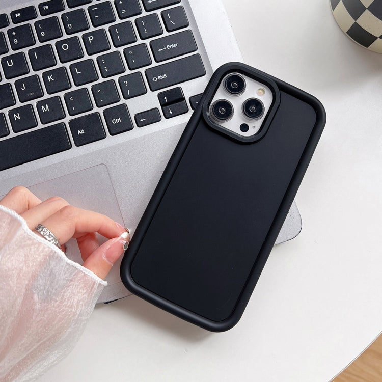 For iPhone 13 Pro Max Shockproof Frame Frosted TPU Phone Case(Black)