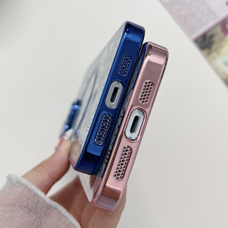 For iPhone 12 Pro Max Electroplated Circuit Board Pattern MagSafe Phone Case(Sierra Blue)