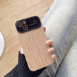 For iPhone 14 Plus Wood Grain TPU Phone Case with Lens Film(Khaki) - iPhone 14 Plus Cases by PMC TechLife | Online Shopping South Africa | PMC TechLife