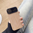 For iPhone 12 Pro Wood Grain TPU Phone Case with Lens Film(Khaki) - iPhone 12 / 12 Pro Cases by PMC TechLife | Online Shopping South Africa | PMC TechLife