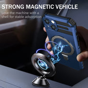 For iPhone 13 MagSafe Magnetic Holder Phone Case(Blue)