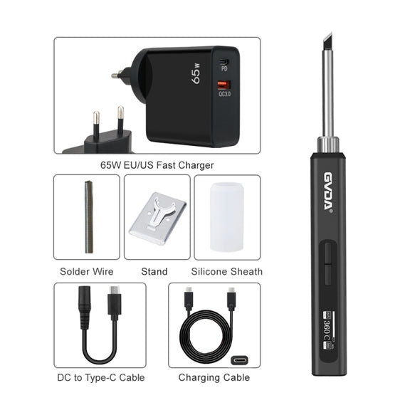 GVDA GD300 Intelligent Internal Heating Digital Display Constant Temperature Maintenance Electric Soldering Iron with 65W Charger
