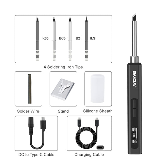 GVDA GD300 Intelligent Internal Heating Digital Display Constant Temperature Maintenance Electric Soldering Iron with 4 Tips