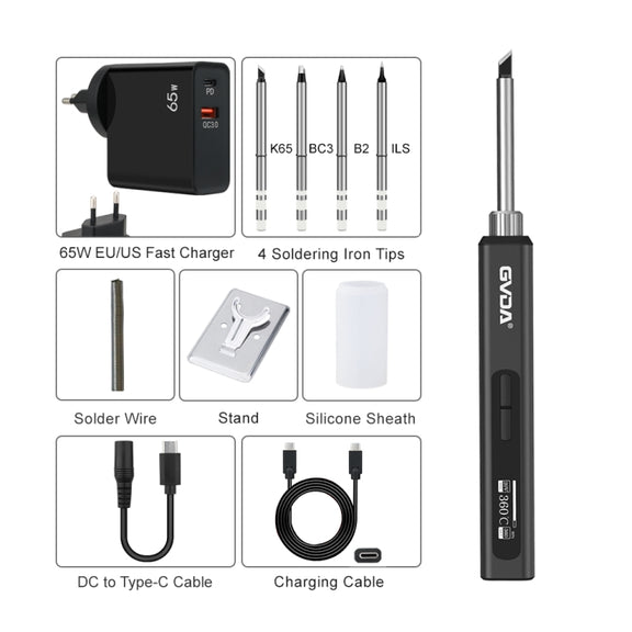 GVDA GD300 Intelligent Internal Heating Digital Display Constant Temperature Maintenance Electric Soldering Iron with 65W Charger + 4 Tips