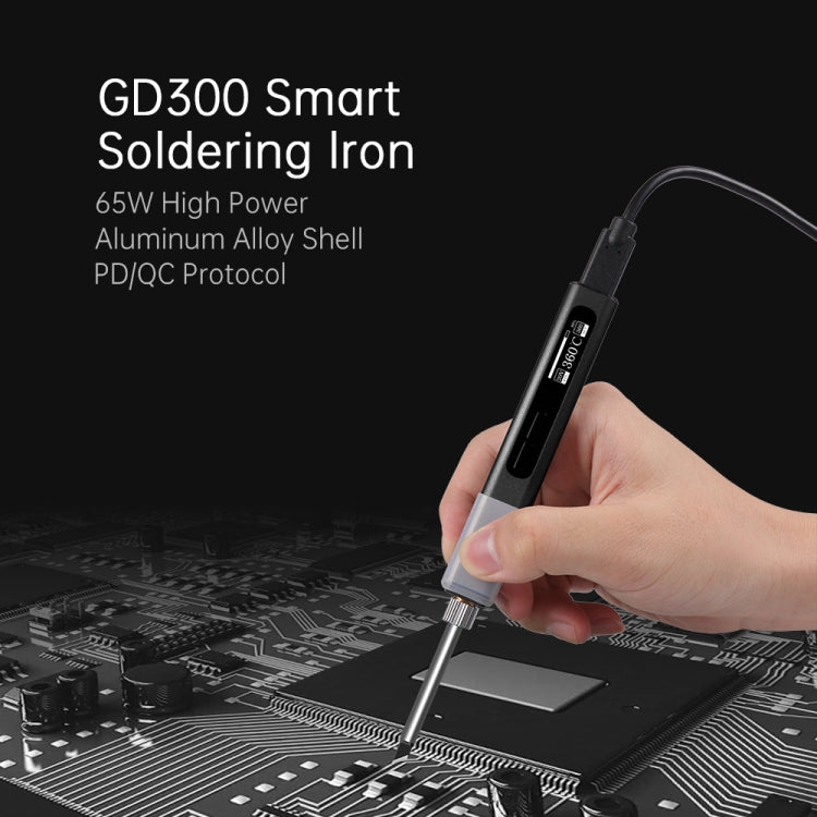 GVDA GD300 Intelligent Internal Heating Digital Display Constant Temperature Maintenance Electric Soldering Iron with 4 Tips + Stand Set