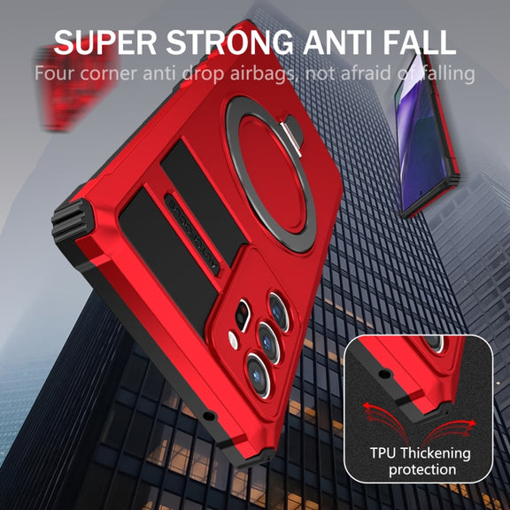 For Samsung Galaxy Note20 Ultra MagSafe Magnetic Holder Phone Case(Red)