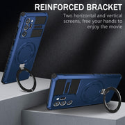 For Samsung Galaxy Note20 Ultra MagSafe Magnetic Holder Phone Case(Blue)