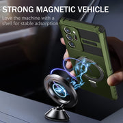 For Samsung Galaxy Note20 Ultra MagSafe Magnetic Holder Phone Case(Green)