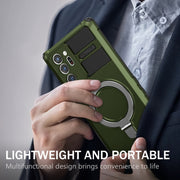 For Samsung Galaxy Note20 Ultra MagSafe Magnetic Holder Phone Case(Green)