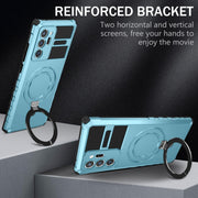 For Samsung Galaxy Note20 Ultra MagSafe Magnetic Holder Phone Case(Light Blue)