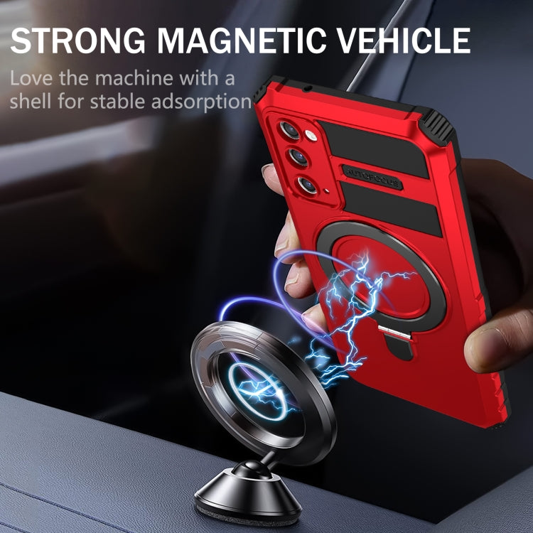 For Samsung Galaxy S20 FE MagSafe Magnetic Holder Phone Case(Red)