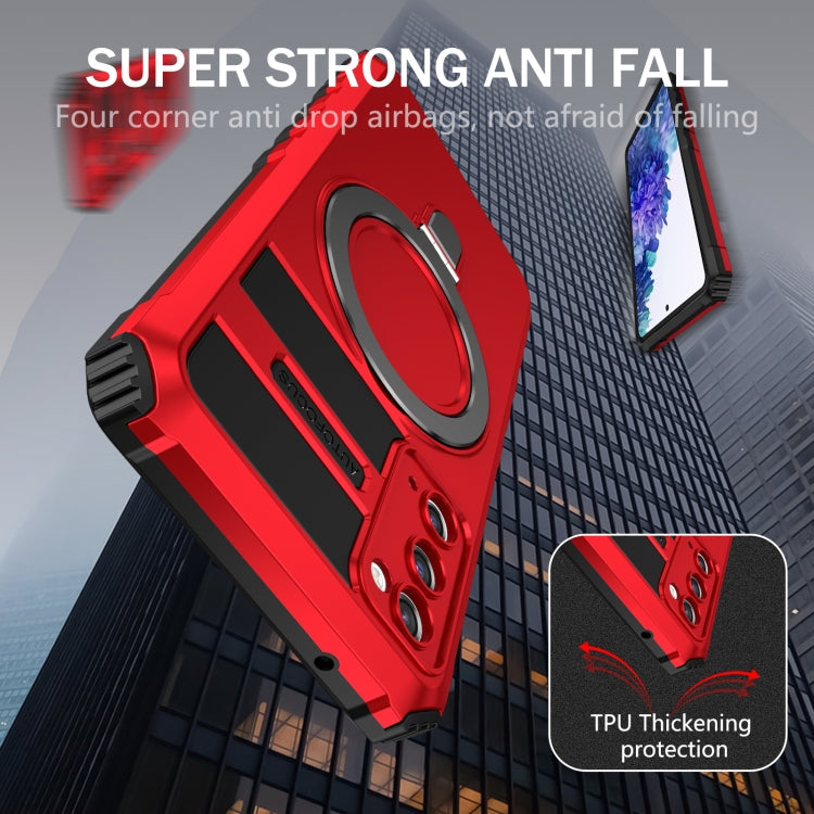 For Samsung Galaxy S20 FE MagSafe Magnetic Holder Phone Case(Red)