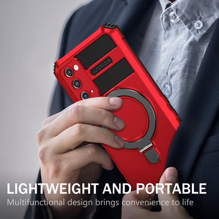For Samsung Galaxy S20 FE MagSafe Magnetic Holder Phone Case(Red)