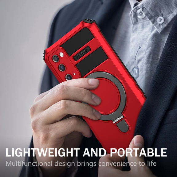 For Samsung Galaxy S20 FE MagSafe Magnetic Holder Phone Case(Red)