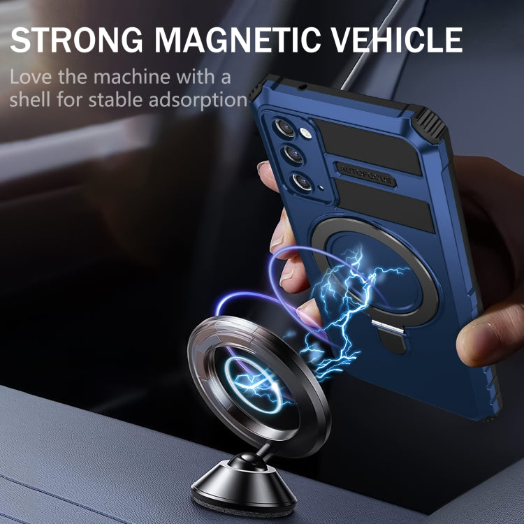 For Samsung Galaxy S20 FE MagSafe Magnetic Holder Phone Case(Blue)