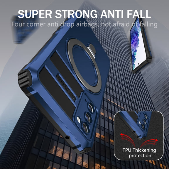 For Samsung Galaxy S20 FE MagSafe Magnetic Holder Phone Case(Blue)