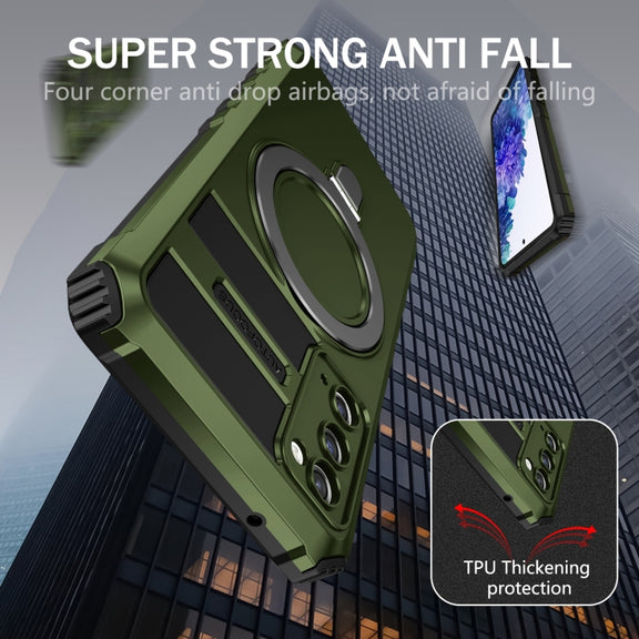 For Samsung Galaxy S20 FE MagSafe Magnetic Holder Phone Case(Green)