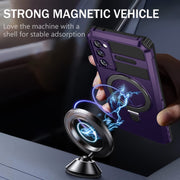 For Samsung Galaxy S20 FE MagSafe Magnetic Holder Phone Case(Purple)