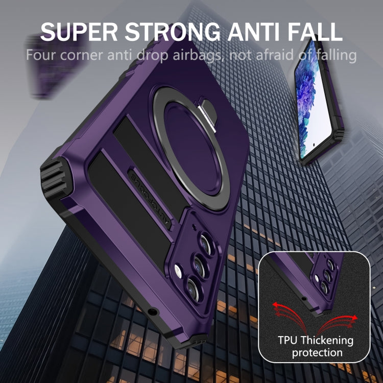 For Samsung Galaxy S20 FE MagSafe Magnetic Holder Phone Case(Purple)
