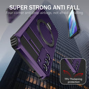 For Samsung Galaxy S21 FE 5G MagSafe Magnetic Holder Phone Case(Purple)