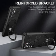 For Samsung Galaxy S21 Ultra 5G MagSafe Magnetic Holder Phone Case(Black)
